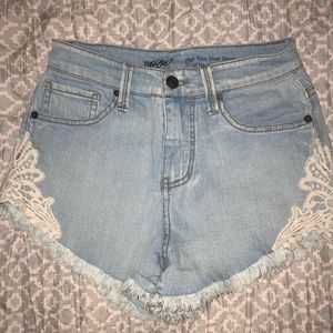 high waisted jean shorts